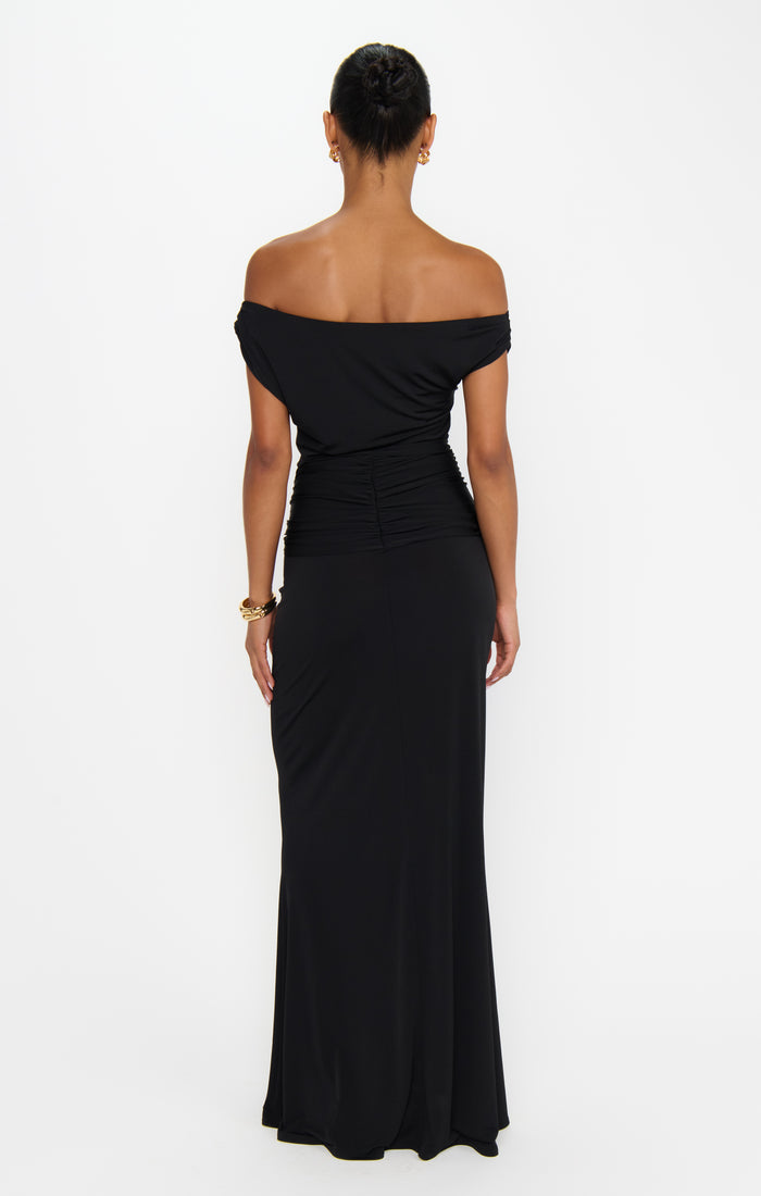Winona Wrap Maxi Dress ~ Black