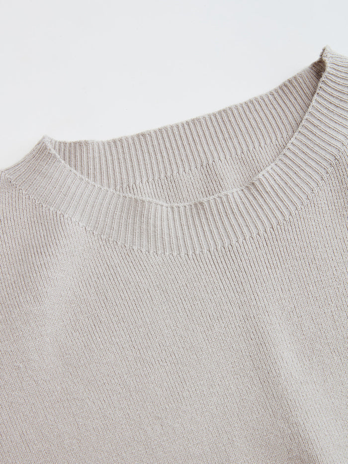 Zipper Cropped Sweater & Midi Skirt Set