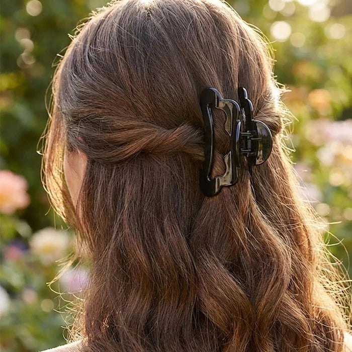 10cm Scalloped Wavy Claw Hair Clip - Large Nonslip Hair Jaw for Thick Hair - Modern Minimalist Hair Accessory (JC-11362M)