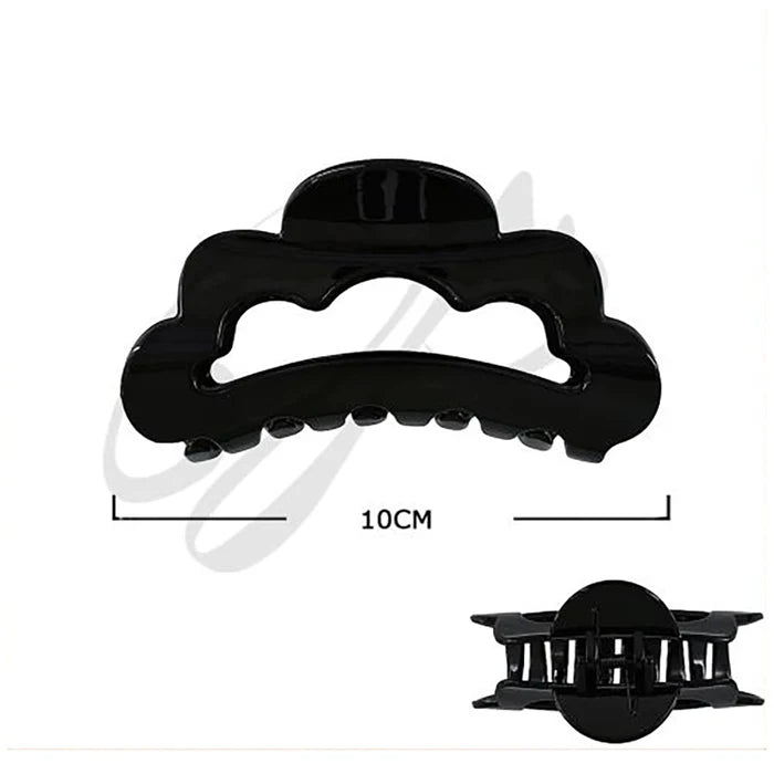 10cm Scalloped Wavy Claw Hair Clip - Large Nonslip Hair Jaw for Thick Hair - Modern Minimalist Hair Accessory (JC-11362M)