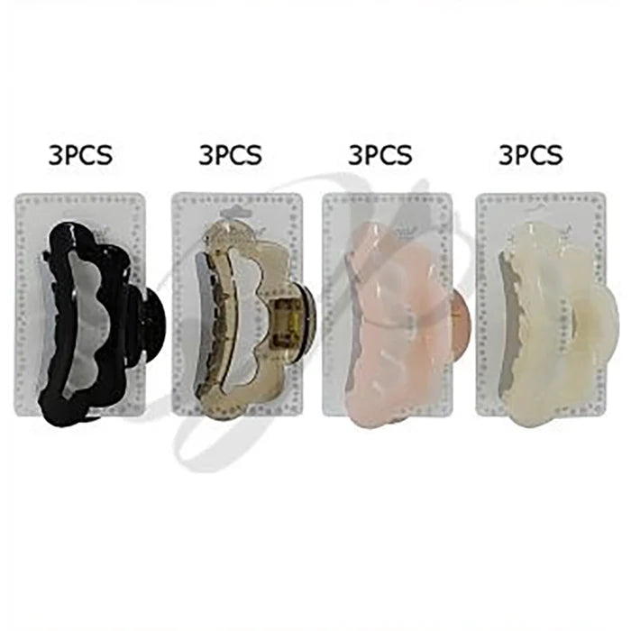 10cm Scalloped Wavy Claw Hair Clip - Large Nonslip Hair Jaw for Thick Hair - Modern Minimalist Hair Accessory (JC-11362M)