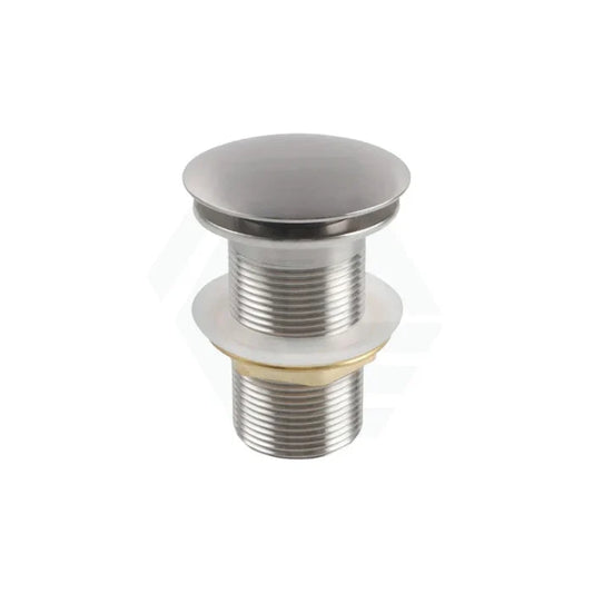 32mm Brass Push-Button Sink Stopper Mushroom Top NON Overflow Brushed Nickel