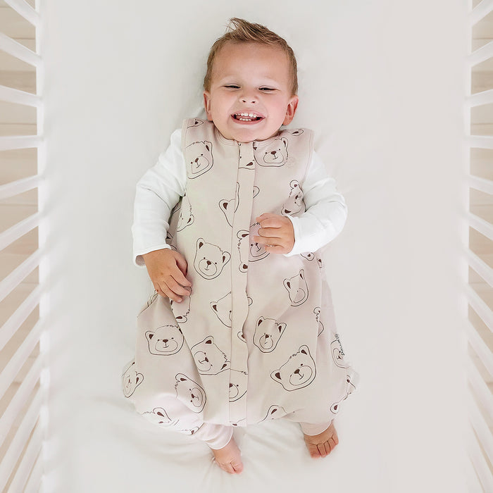4 Season® Baby Sleep Bag with Feet, Merino Wool & Organic Cotton, Teddy Bear