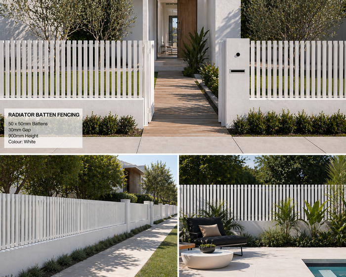 40 x 40mm Radiator Fence Panel – 120mm Gap | Aluminium Batten