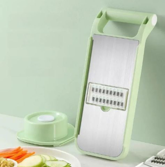 Multi-Blade Mandoline Cutter for Professional Kitchen Slicing and Dicing - Green Color