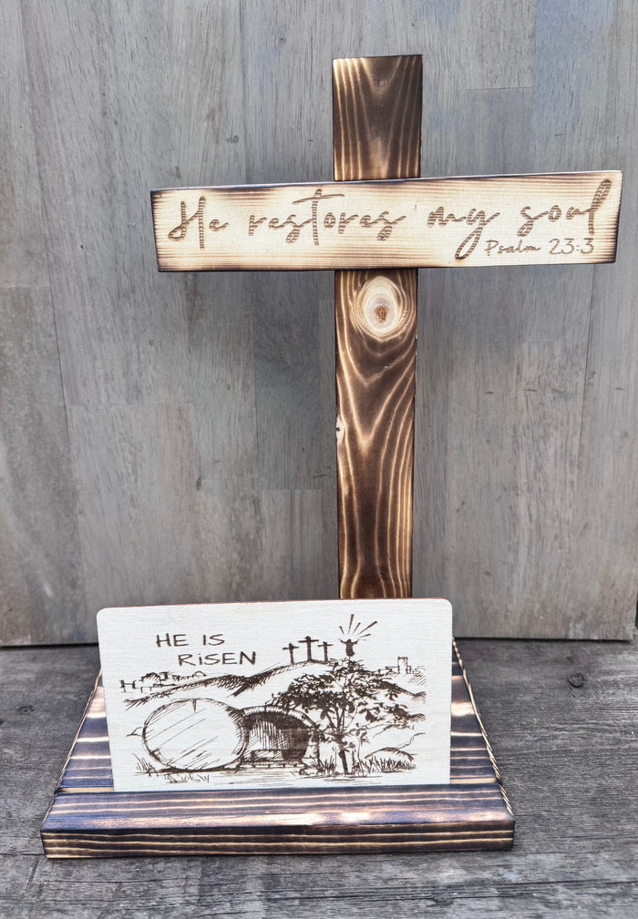 Wooden Cross Card Display