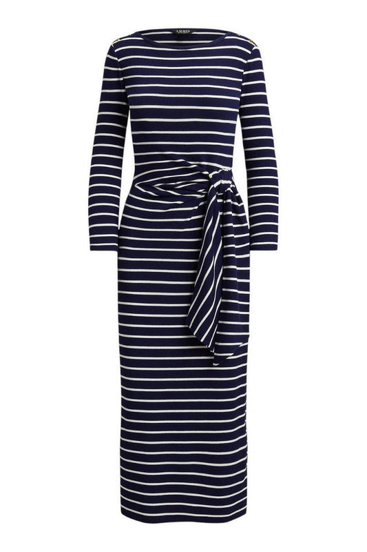 abito donna a righe blu e bianco con nodo