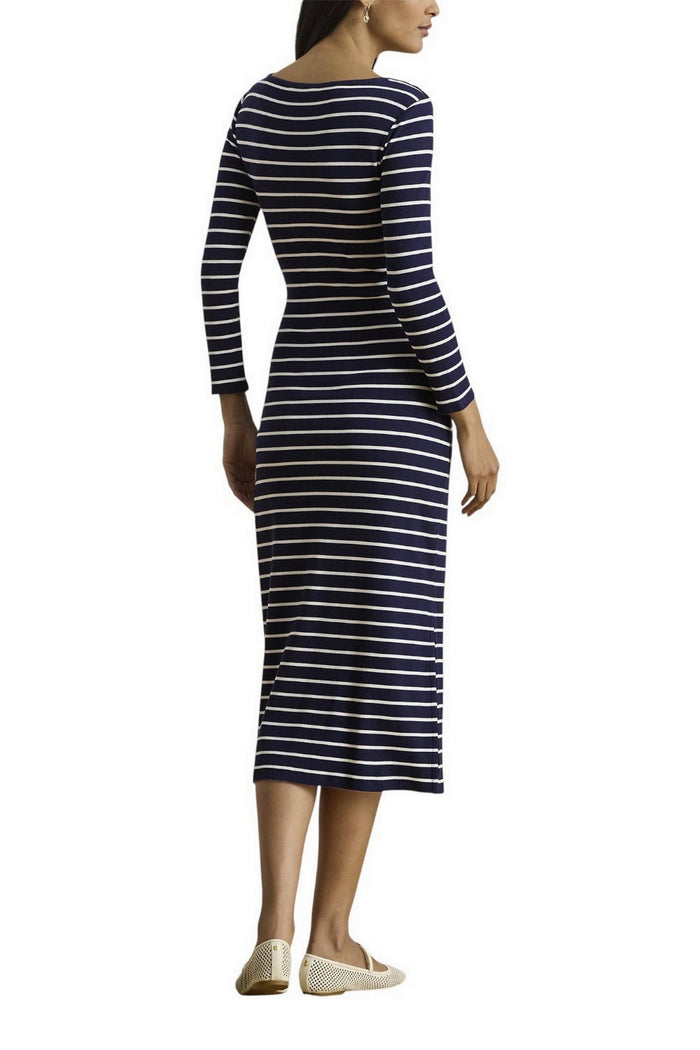 abito donna a righe blu e bianco con nodo