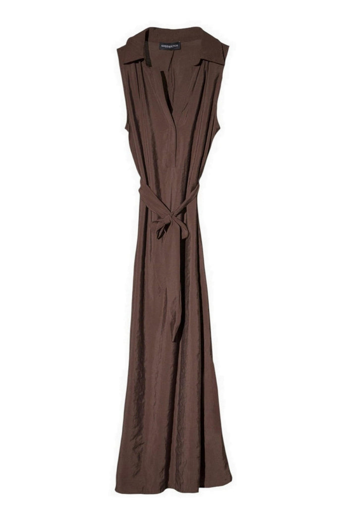 abito donna in cupro marrone