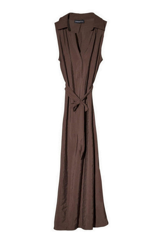 abito donna in cupro marrone