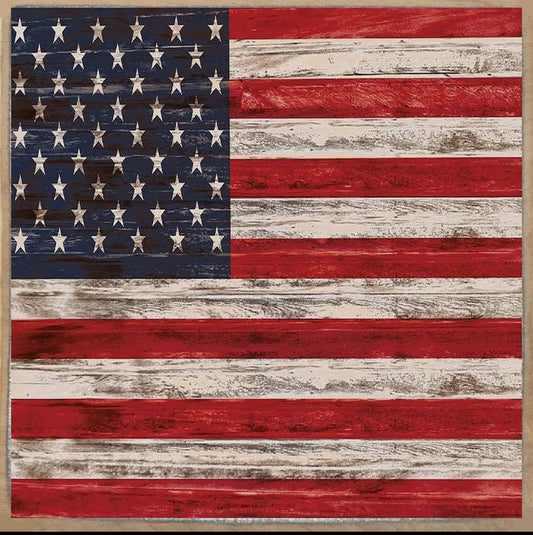 Accessories/Gifts - American Flag Wooden Block Sign
