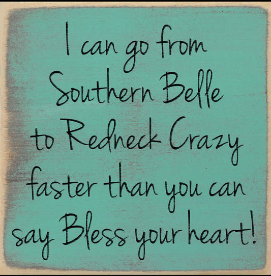 Accessories/Gifts - Southern Belle Wooden Block Sign