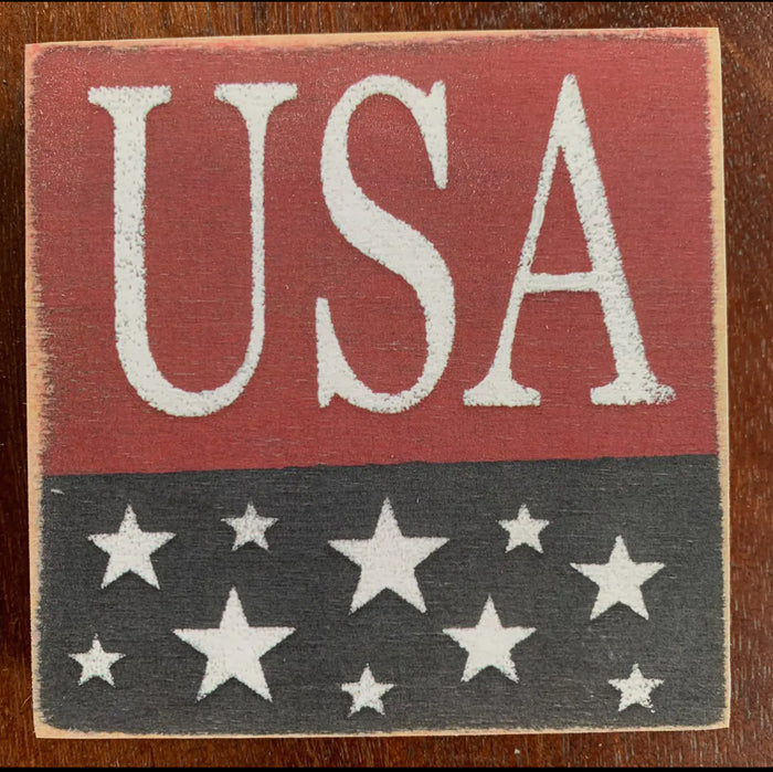 Accessories/Gifts - USA Wooden Block Sign