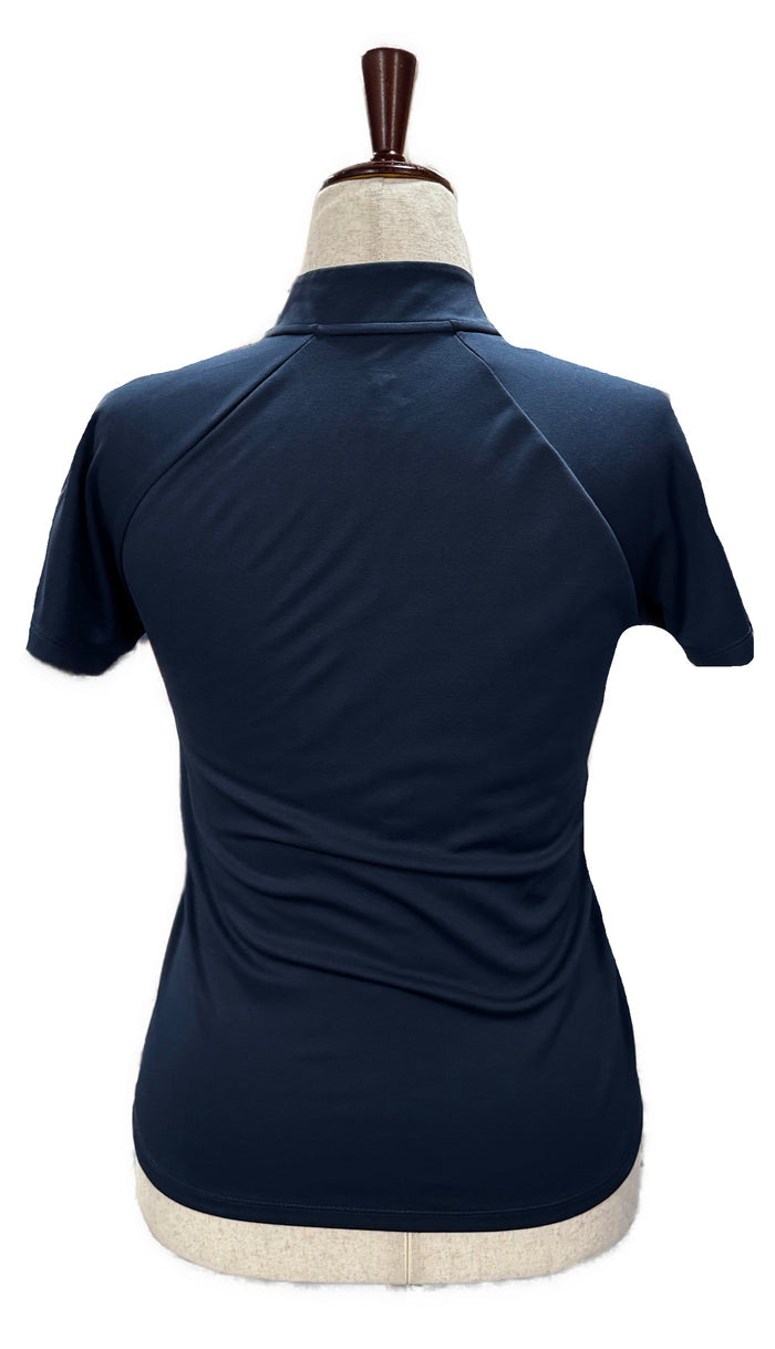 Adidas Golf Navy Heather Colorblock Short Sleeve Golf Top Size S