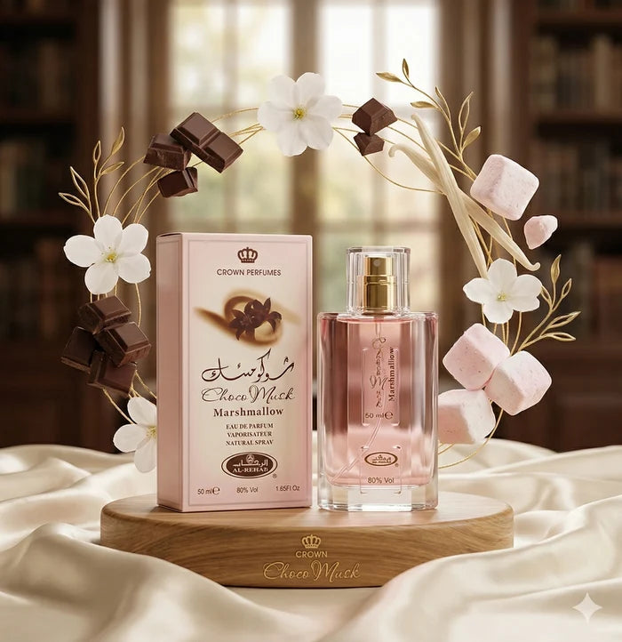 Al Rehab Choco Musk Marshmallow Eau de Parfum 50ML– Sweet Amber Vanilla Fragrance for Women