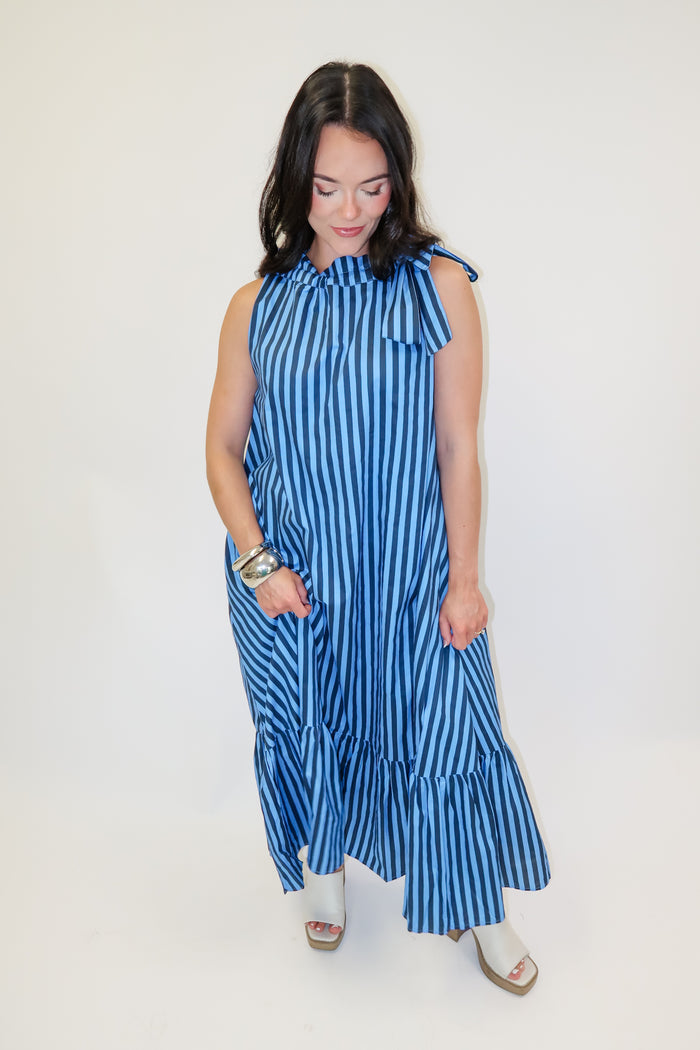 Along The Way Stripe Midi Dress - The Pink Tulip Clothing