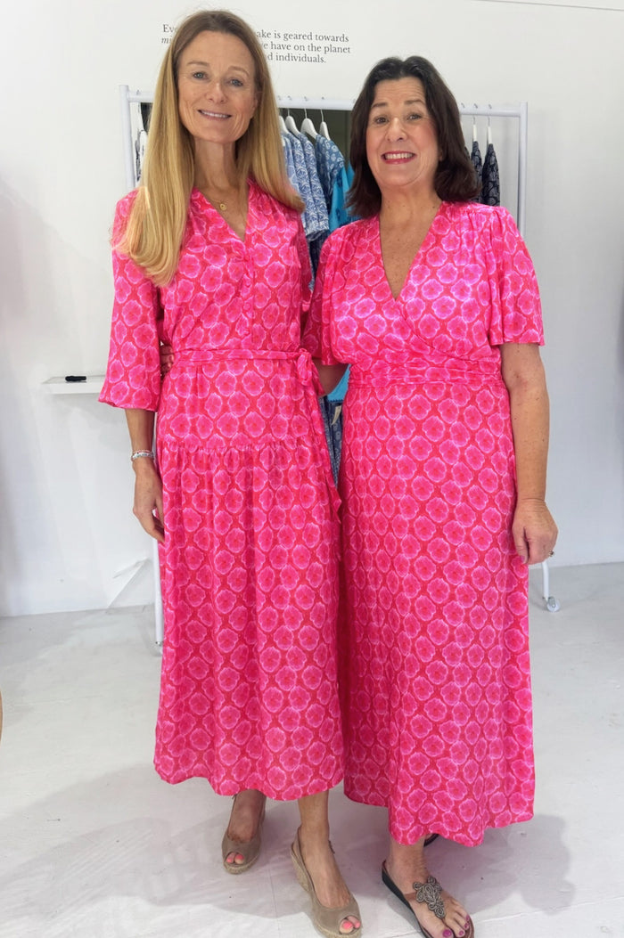 Annabel EcoVero™ Dress | Bloom Pink/Red
