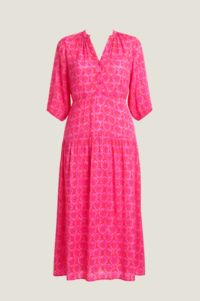 Annabel EcoVero™ Dress | Bloom Pink/Red