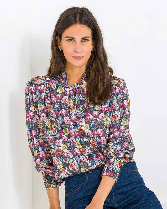 Antonella Floral TENCEL™ Long Sleeve Blouse - James Meade