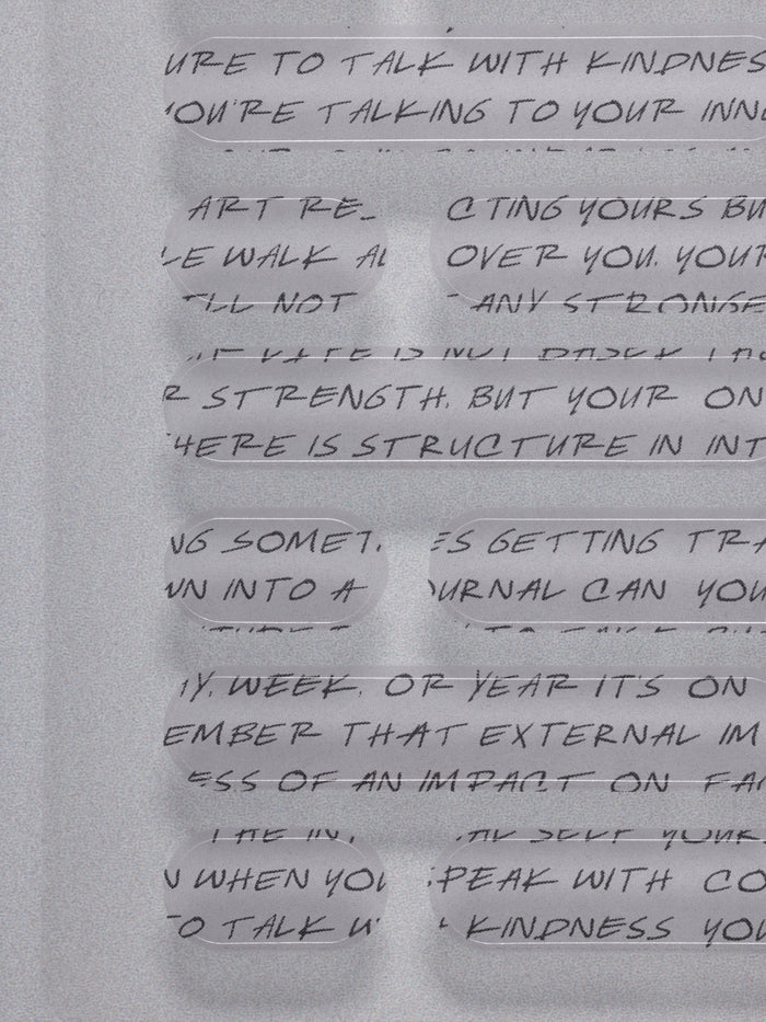 Close up of Bar Stickers | Footnotes highlighting handwritten type design.