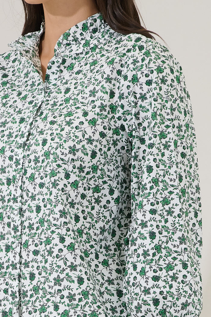 Berty Button Down Long Sleeve Top Floral