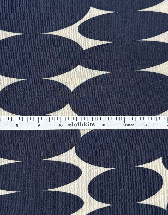 Black Pebble Lines Light & Lush Viscose Fabric