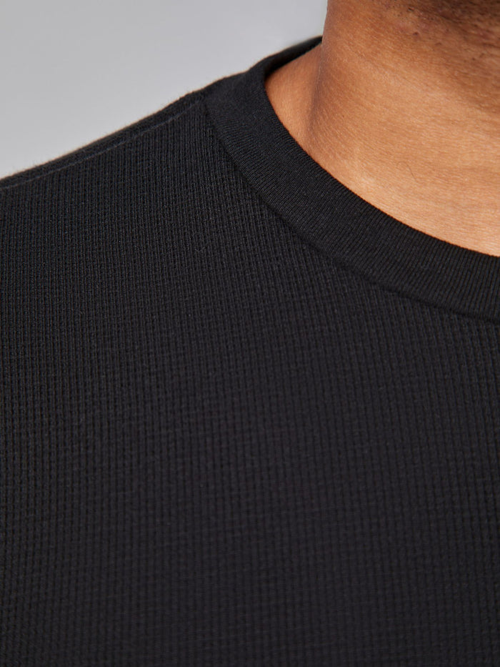 Black Thermal Long Sleeve Crew Studio | Details | Fresh Clean Threads