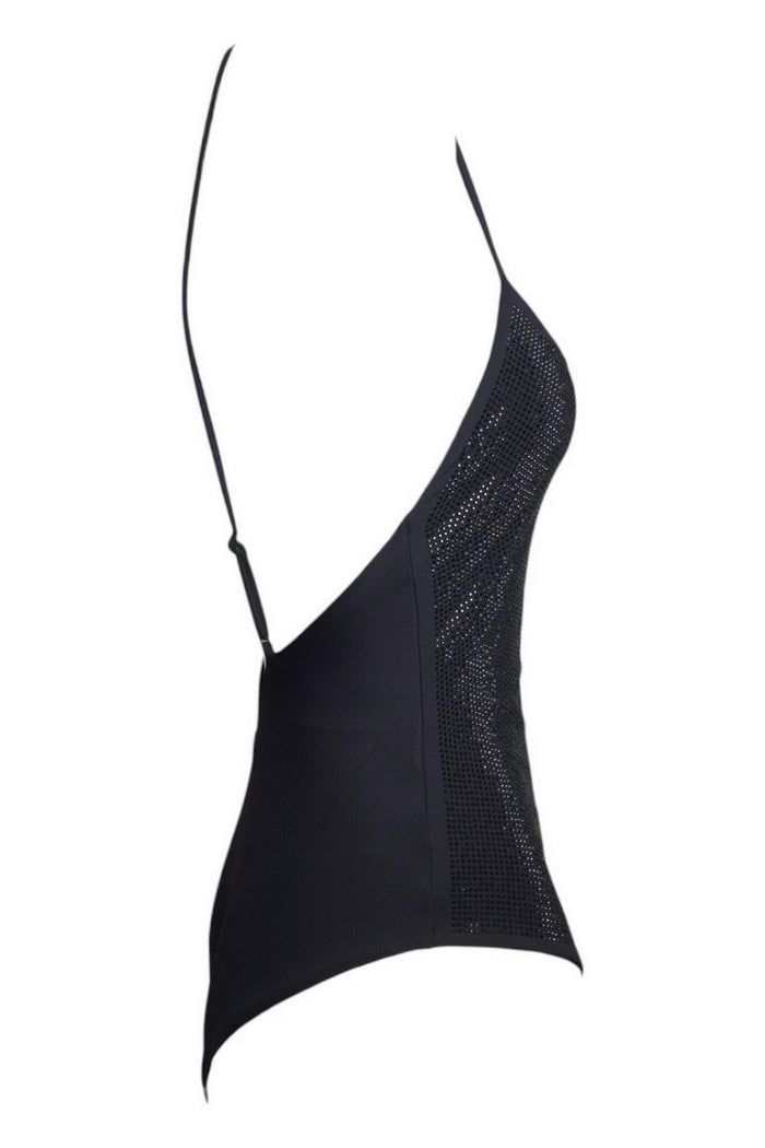 body donna nero con strass