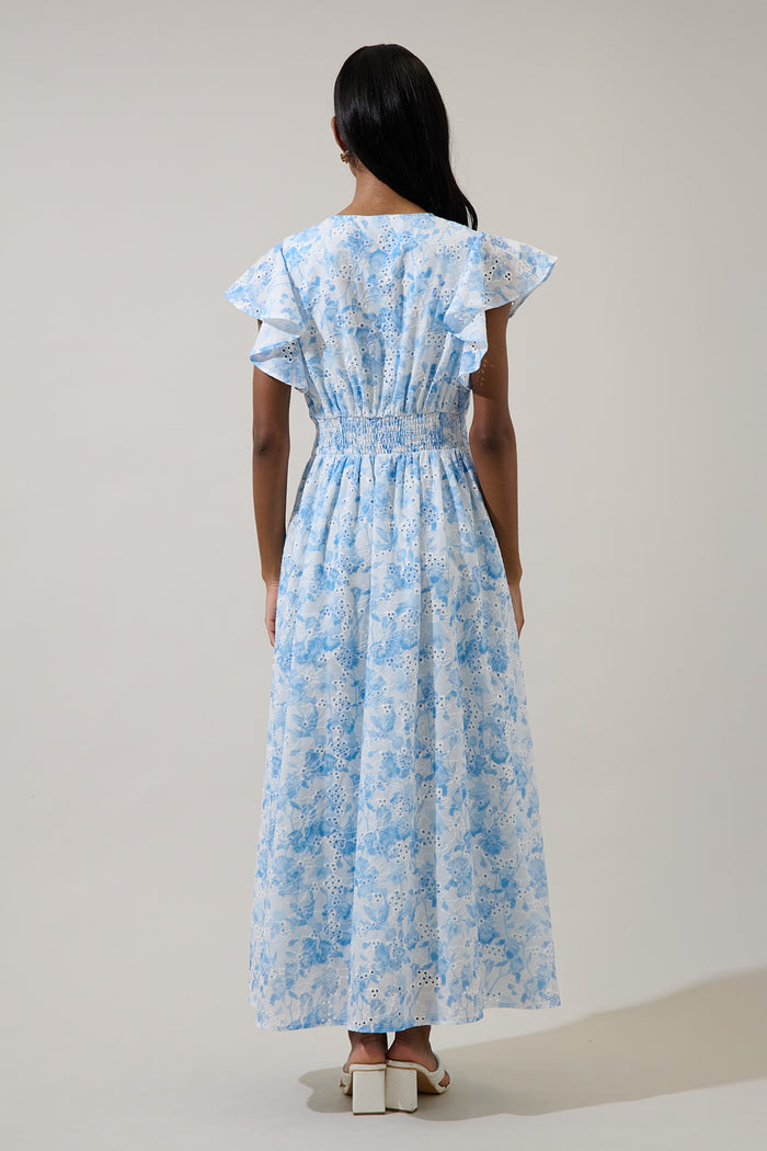 Boleta Eyelet Smocked Maxi Dress