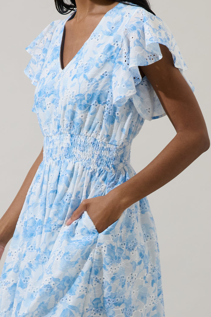 Boleta Eyelet Smocked Maxi Dress