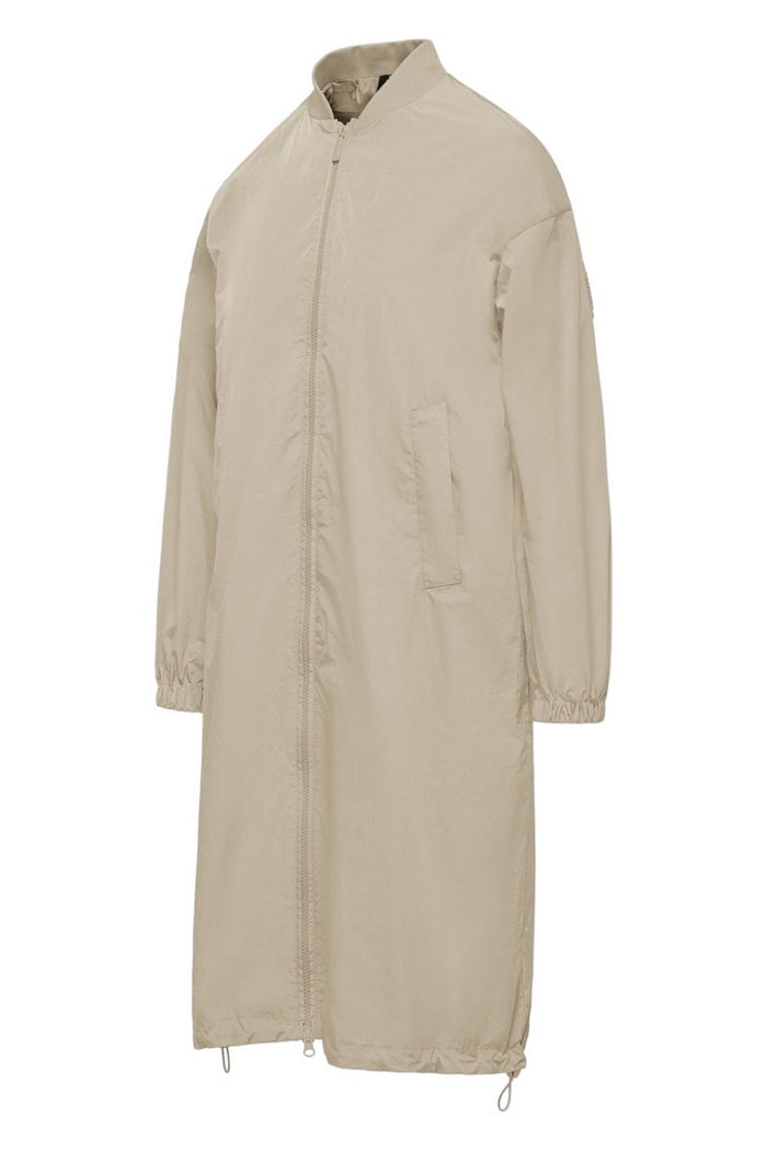 bomber donna lungo in nylon ecru