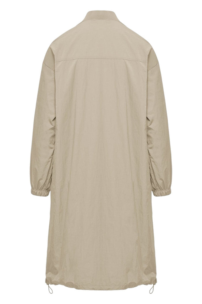 bomber donna lungo in nylon ecru
