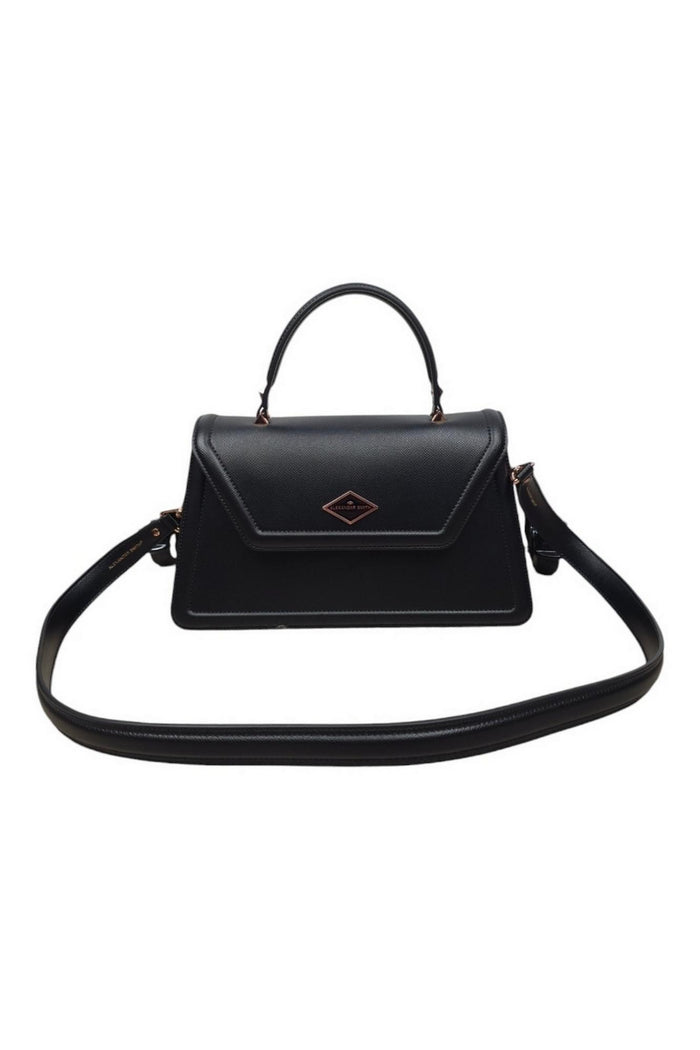 borsa donna elisabeth large in ecopelle saffiano nero