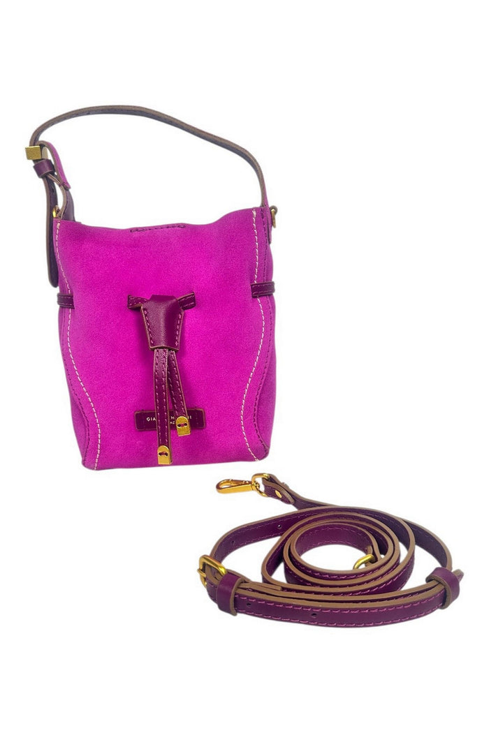 borsa donna sienna piccola in camoscio fucsia
