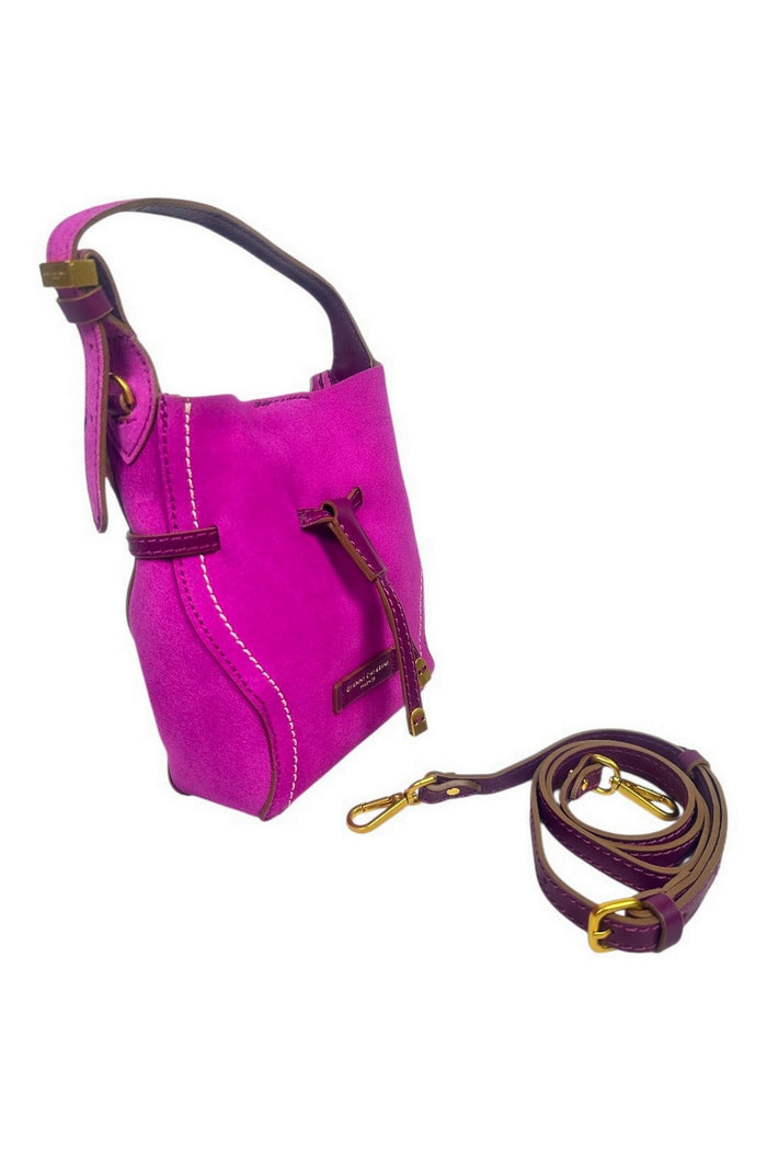 borsa donna sienna piccola in camoscio fucsia