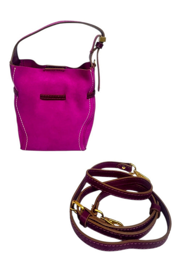 borsa donna sienna piccola in camoscio fucsia