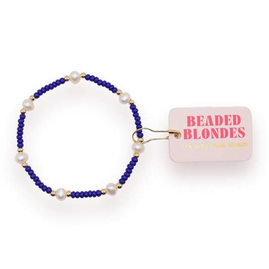Bracelet Pearl Cobalt Blue