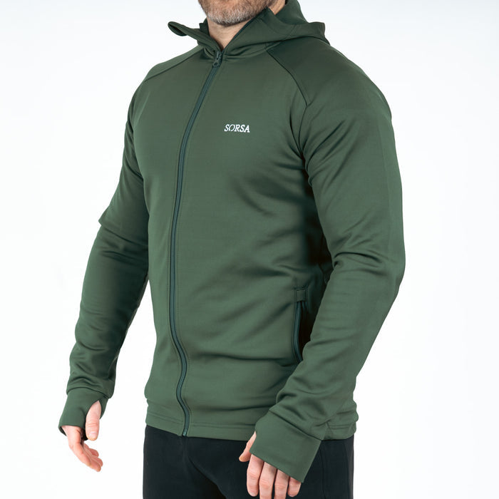 Breacon High Neck Zipper Fleece Moss Green