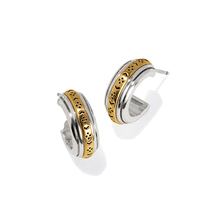 Brighton - Mosaic Two Tone Mini Hoop Post Earrings