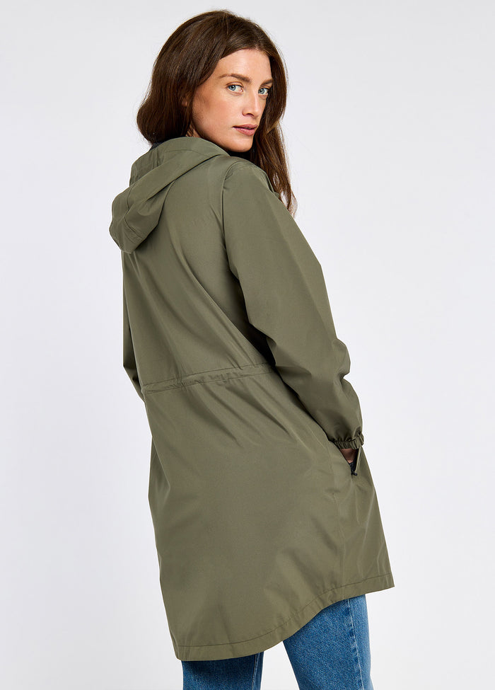Brookside Women’s Hooded Rain Mac - Kelp