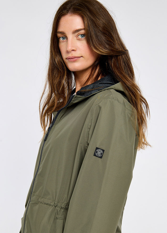 Brookside Women’s Hooded Rain Mac - Kelp