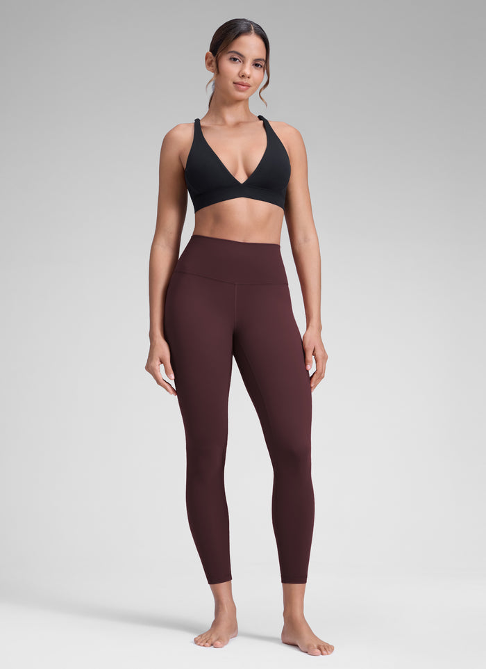CRZ YOGA Women's Yoga Train High Rise Brushed Nakedfeel Leggings 25'' Dark Russet