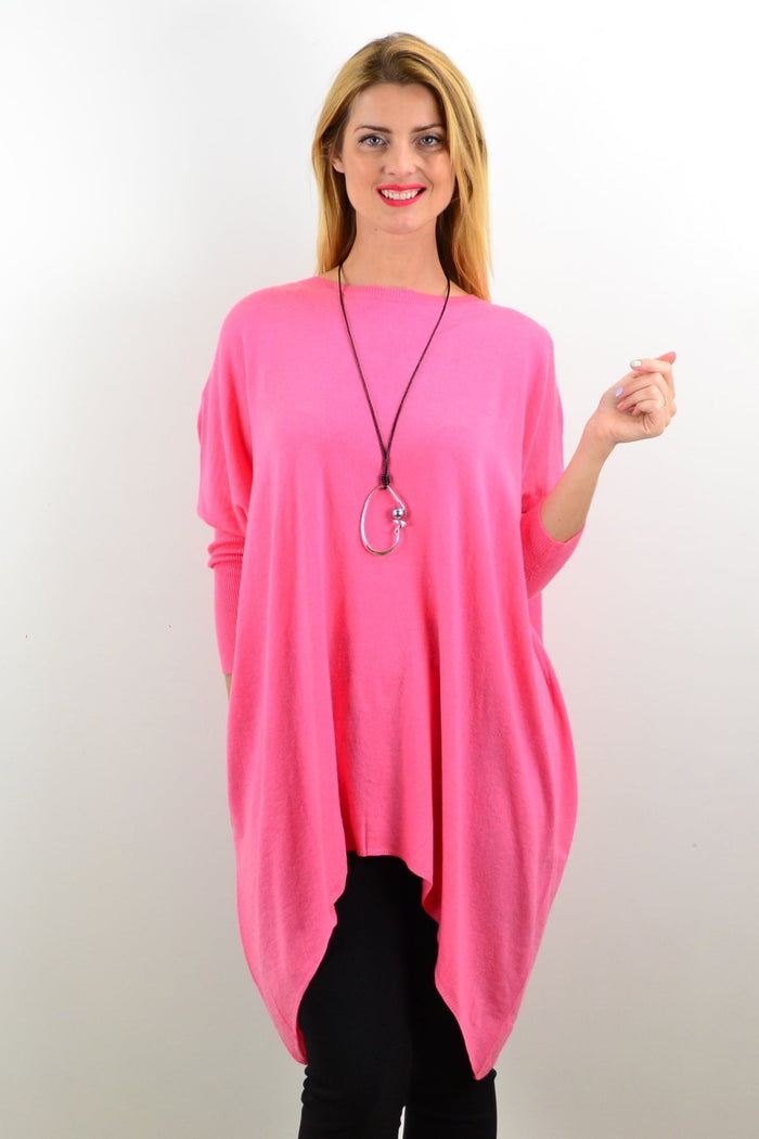 Bubble Gum Pink Snuggle Up Tunic Top by Boho Australia, soft fabric, relaxed fit, and stylish design for casual wear.