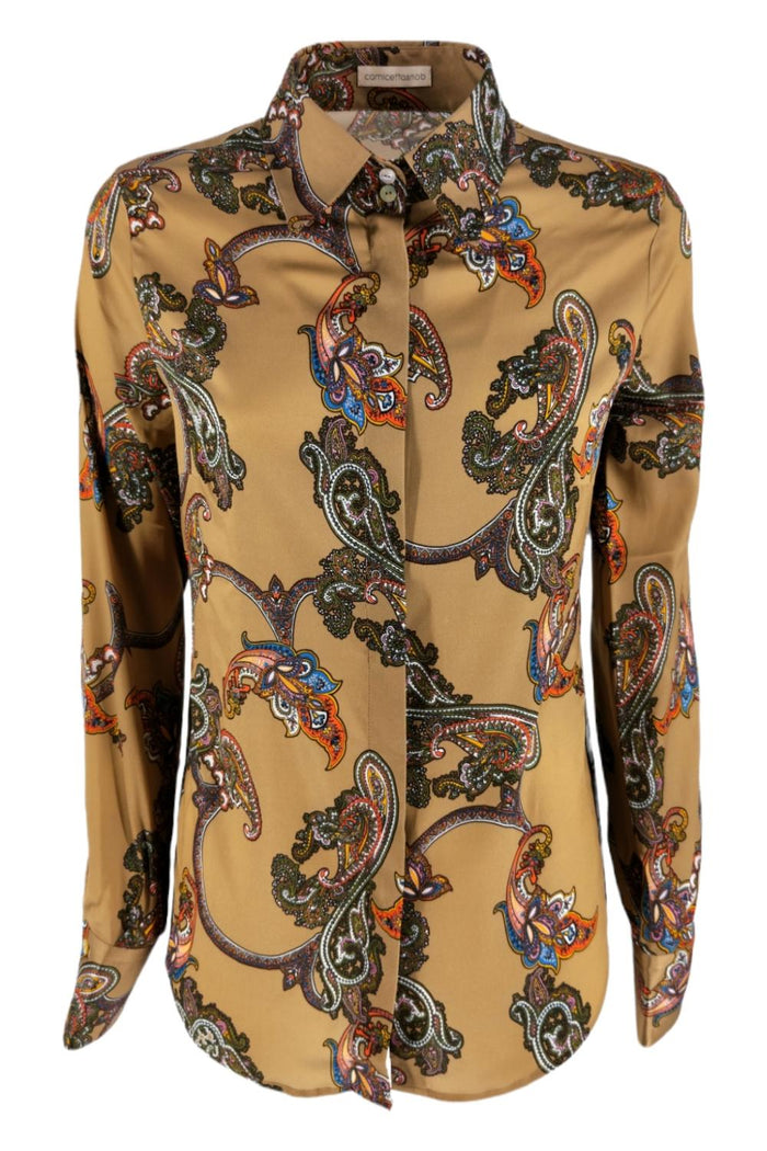 Camicia Avorio/arancio