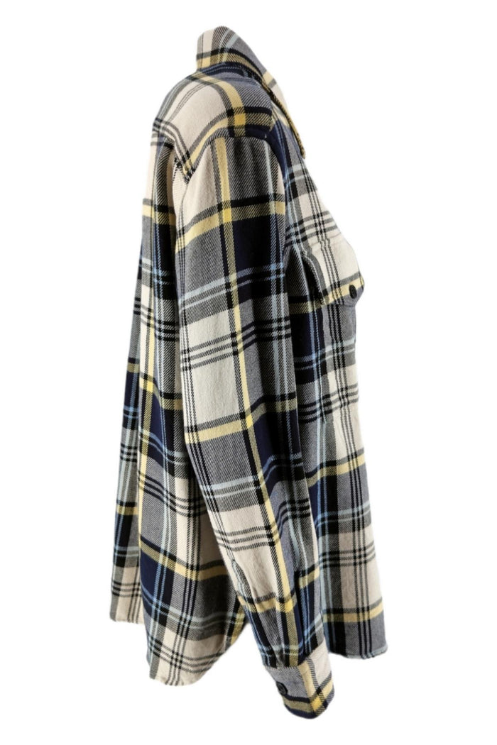 Camicia Blu/giallo/avorio