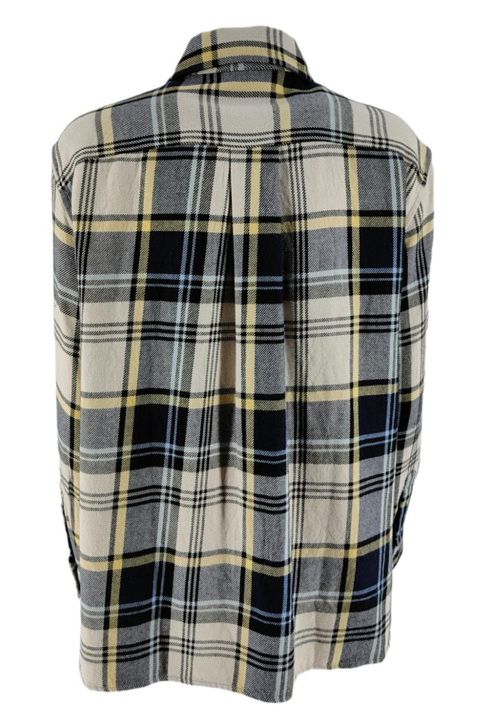 Camicia Blu/giallo/avorio