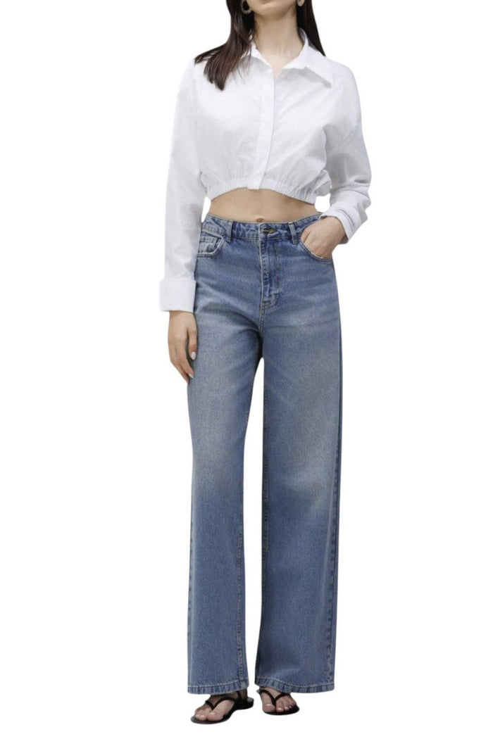 camicia donna cropped bianca