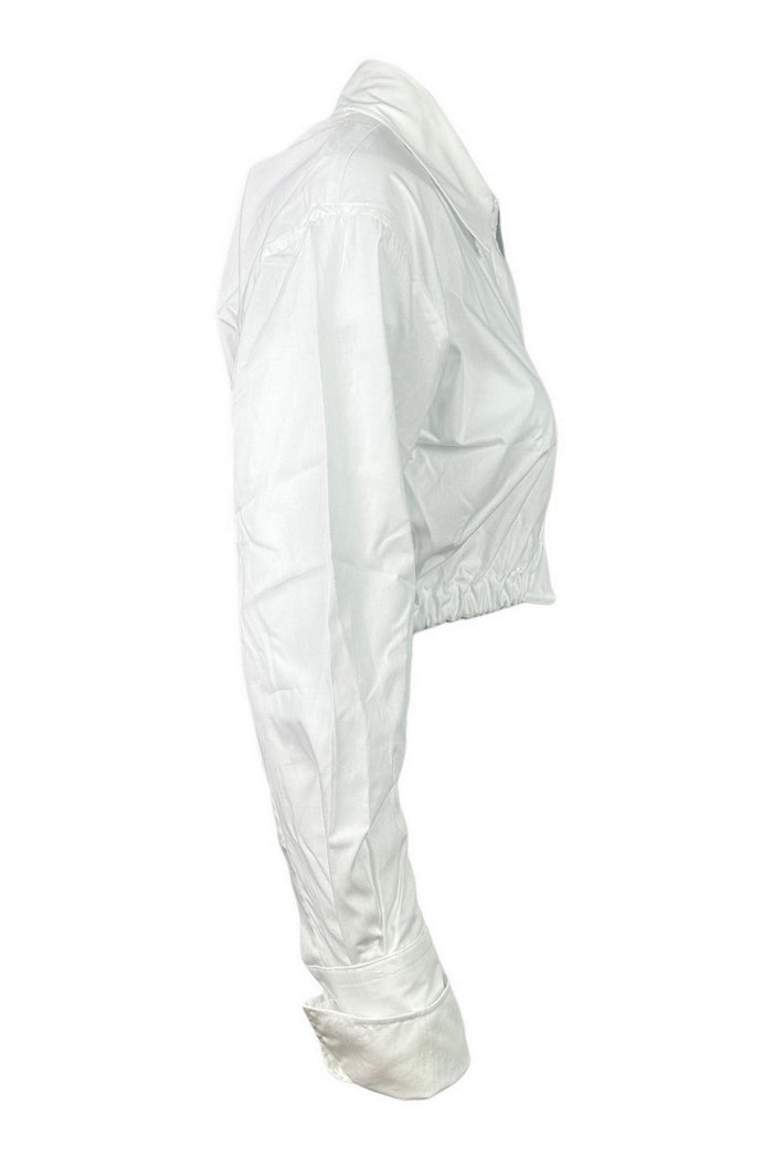 camicia donna cropped bianca