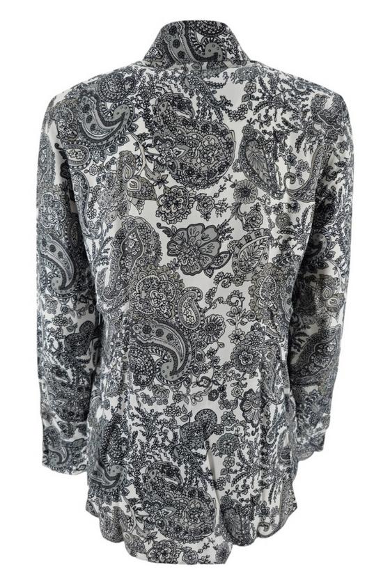 camicia donna fantasia cachemire grigio e bianco