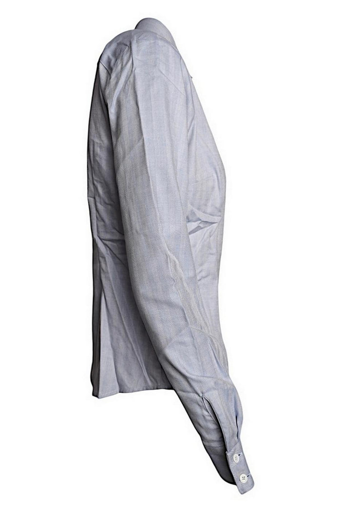 camicia donna in cotone spigato azzurro